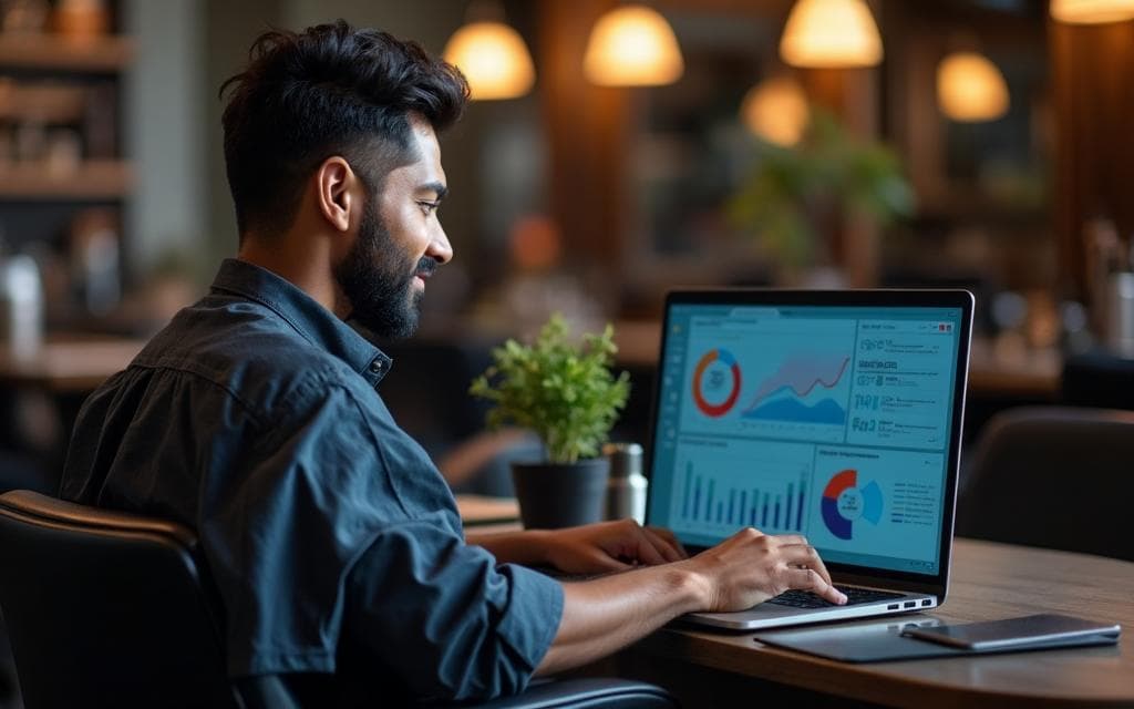 Barber viewing analytics dashboard
